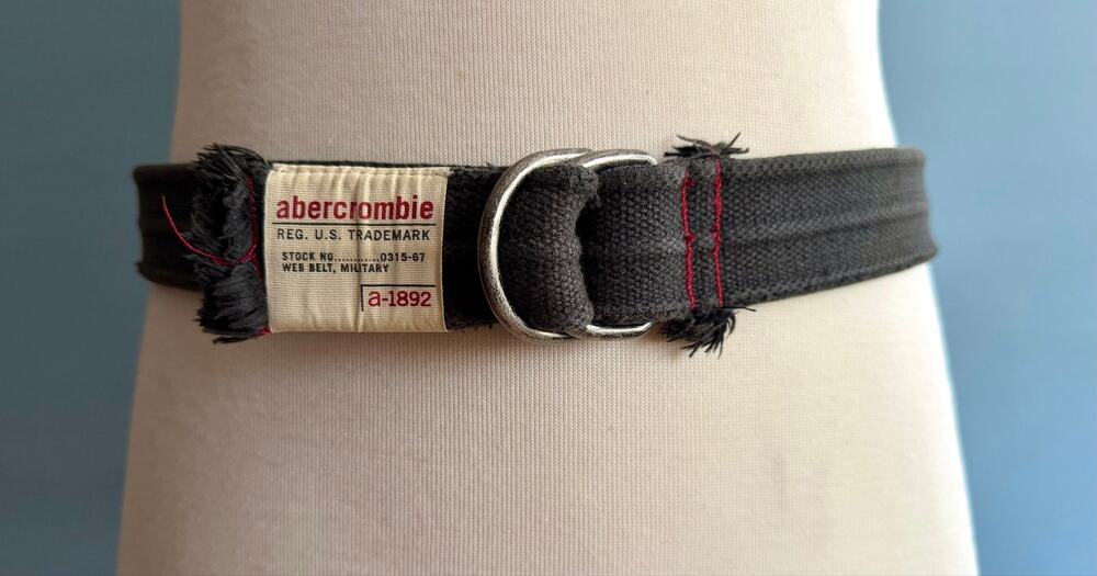 ABERCROMBIE Navy Web Belt Military Unisex sz S (runs small)